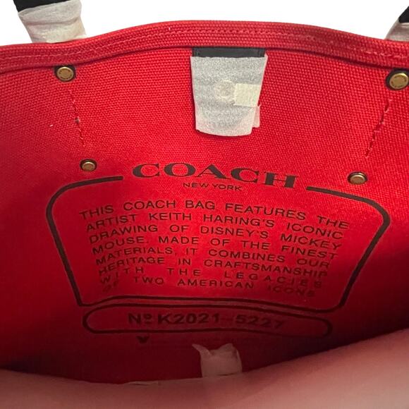 New Coach 5227 Disney Mickey Mouse X Keith Haring Tote 42 NWT Multicolor - Picture 7 of 8